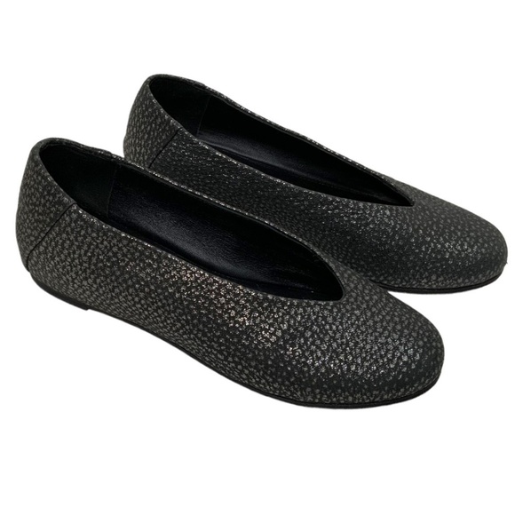 EILEEN FISHER Genuine All Around Leather Glamour Ballet Flats High Vamp US Sz 5 - Picture 4 of 9